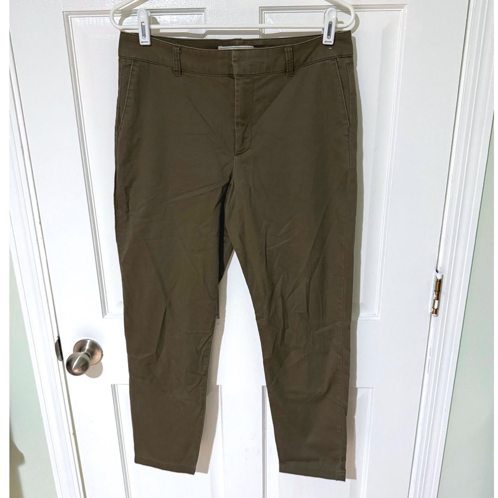 Abercrombie & Fitch Olive Green Ankle Chino Pants Womens 29 Slim Tapered Cotton